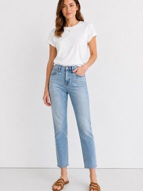 Madewell Roadtripper Stovepipe Jeans 28 Light Wash High Rise Slim Straight Crop
